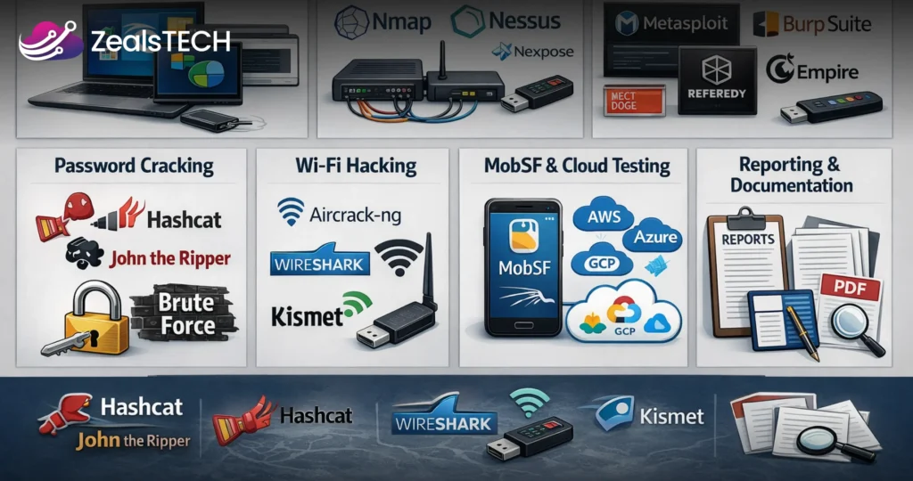 MobSF and cloud testing tools cover modern attack surfaces